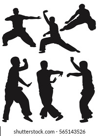 Martial arts silhouette collection 