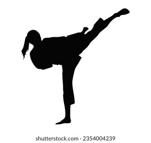 Martial arts silhouette. Judo or karate icon.