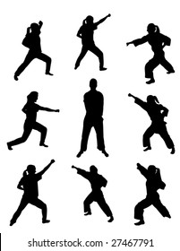 martial arts silhouettes