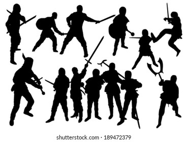 Martial Arts Silhouettes Set