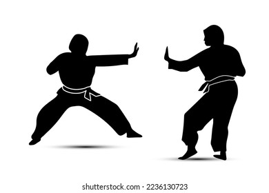 Martial Arts Silhouettes Vector Design Set, Martial arts symbols