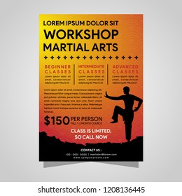 Martial Arts Sport Flyer, Sun Color Or Orange 