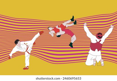 martial arts sport vector illustration