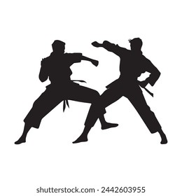 Martial arts strong fighter. Ninja power vector design.