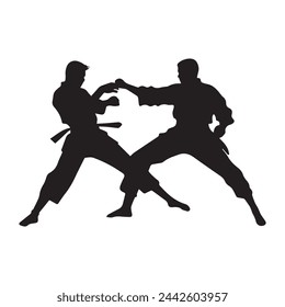 Martial arts strong fighter. Ninja power vector design.