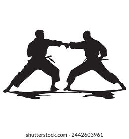 Martial arts strong fighter. Ninja power vector design.