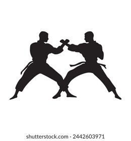 Martial arts strong fighter. Ninja power vector design.
