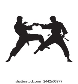 Martial arts strong fighter. Ninja power vector design.