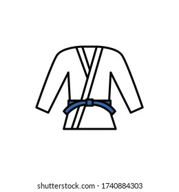 martial arts suit line icon, vector illustration