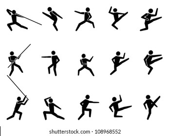 Martial Arts Symbol People Icons