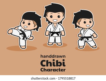 martial arts themed vector graphic illustration, perfect for educational and children's themed products, such as stickers, key chains, posters, mug, etc.