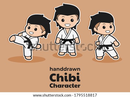 martial arts themed vector graphic illustration, perfect for educational and children's themed products, such as stickers, key chains, posters, mug, etc.