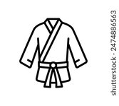 martial arts uniform, line icon, isolated background