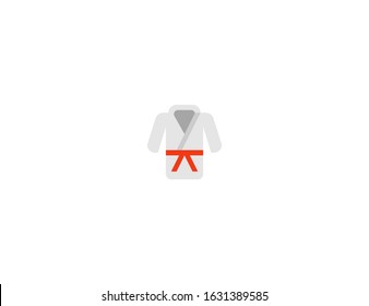 Martial arts uniform vector flat icon. Isolated wrestling, judo, fighting uniform emoji illustration 