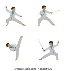 Martial arts vector icons