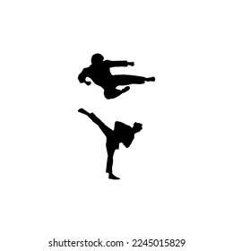 martial arts vector illustration for icon,symbol or logo. martial arts silhouette