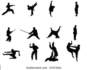 Martial Arts Vector Silhouettes