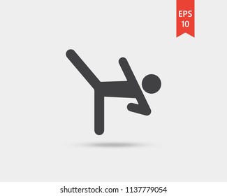 Martial arts vector web icon isolated on white background, EPS 10, top view