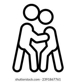 Martial assault icon outline vector. Fight defense. Self attack