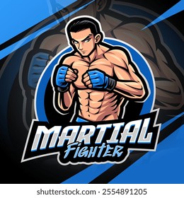 Martial fighter esport mascot logo design