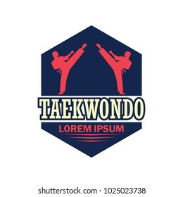 martial logo / taekwondo with text space for your slogan / tag line, vector illustration