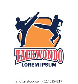 martial logo / taekwondo with text space for your slogan / tag line, vector illustration