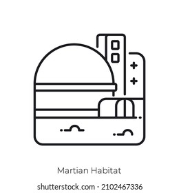 Martian Habitat icon. Outline style icon design isolated on white background