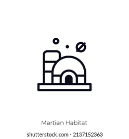 Martian Habitat icon. Outline style icon design isolated on white background