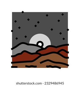 martian sunset mars planet color icon vector. martian sunset mars planet sign. isolated symbol illustration