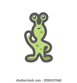 Martian ufo alien creature Vector icon Cartoon illustration