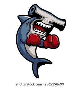 logo de la mascota de boxeo martil sharboxing