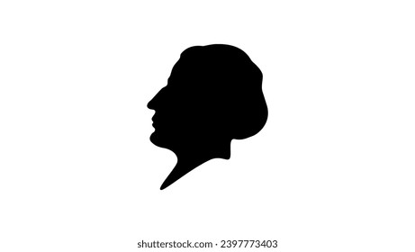 Martin Bucer, black isolated silhouette