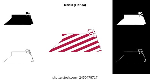 Martin County (Florida) outline map set