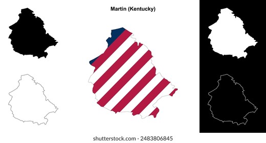 Martin County (Kentucky) outline map set