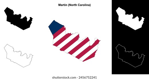 Martin County (North Carolina) outline map set