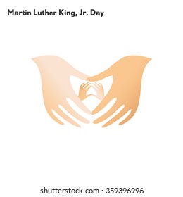 Martin Luter King. Vector logo. Hands. The civil rights of blacks
