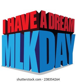 Martin Luther King Day 3D type EPS 10 vector stock illustration