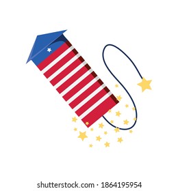 Martin Luther King Day, american flag in fireworks celebration vector illustration