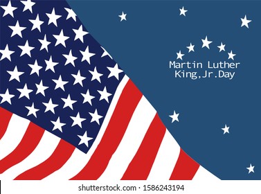 Martin Luther King Day Anniversary - American flag abstract background illustrator vector
