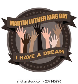 Martin Luther King Day Badge Icon EPS 10 vector stock illustration