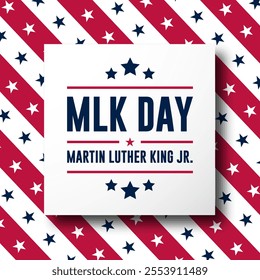 Martin luther king day banner. Holiday typographic poster with usa flag. Background Vector illustration