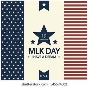 Martin Luther King Day card or background. vector illustration.