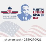 Martin Luther King Day flyer, banner, background or poster. Vector illustration.