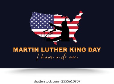 Martin Luther King Day flyer, banner or poster. Vector illustration with copy space for text. Vector. 