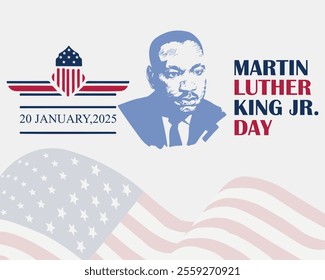 Martin Luther King Day flyer, banner, background or poster. Vector illustration.