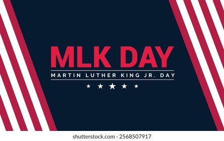 Martin Luther King Day flyer, banner or poster. Vector illustration with copy space for text background of black man and usa flag USA Martin Luther King Day