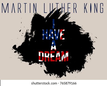 Martin Luther King Day flyer, banner or poster. Holiday background with waving flags, text and hands up. Vector flat illustration.eps 10 . old vintage microphone