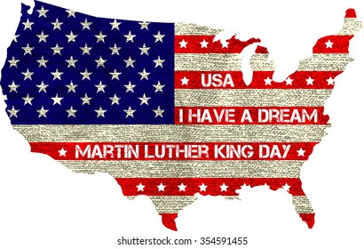 Martin luther king day greeting card. Vector illustration