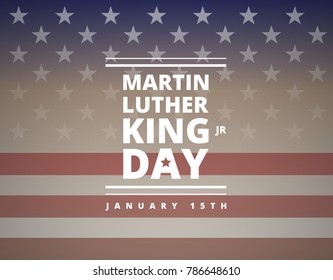 Martin Luther King Day greeting card - American flag abstract background illustration - vector