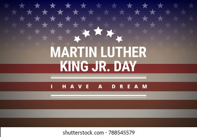 Martin Luther King Day greeting card - American flag abstract background illustration - vector